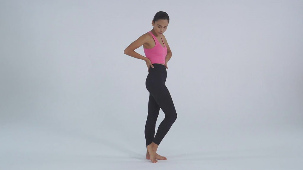 Tefin3 Comfy Seamless Sports Bra V-shaped Pink & Comfy Seamless Scrunch Leggings Black