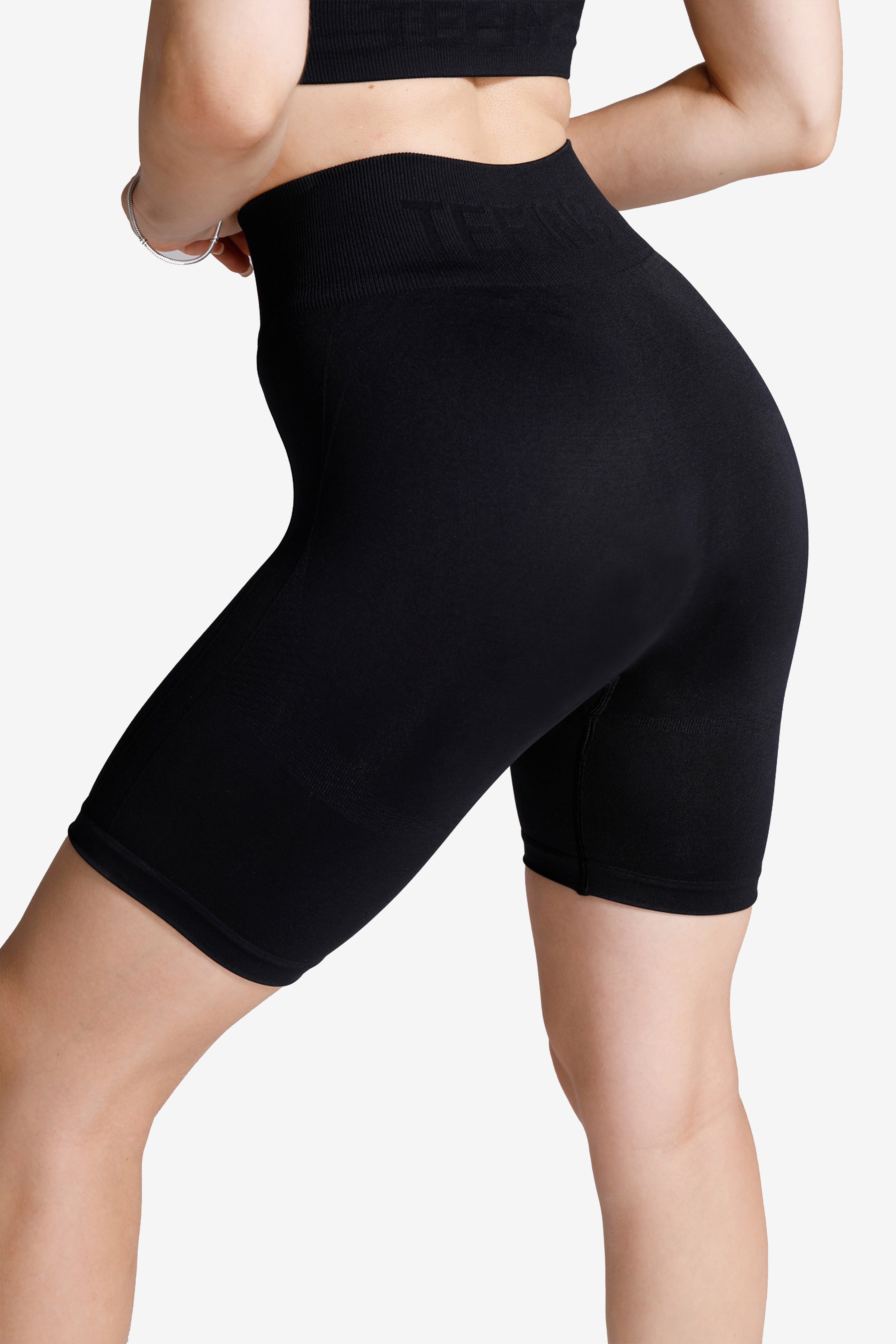 TEFIN3 Women Workout Shorts Comfy Seamless Black