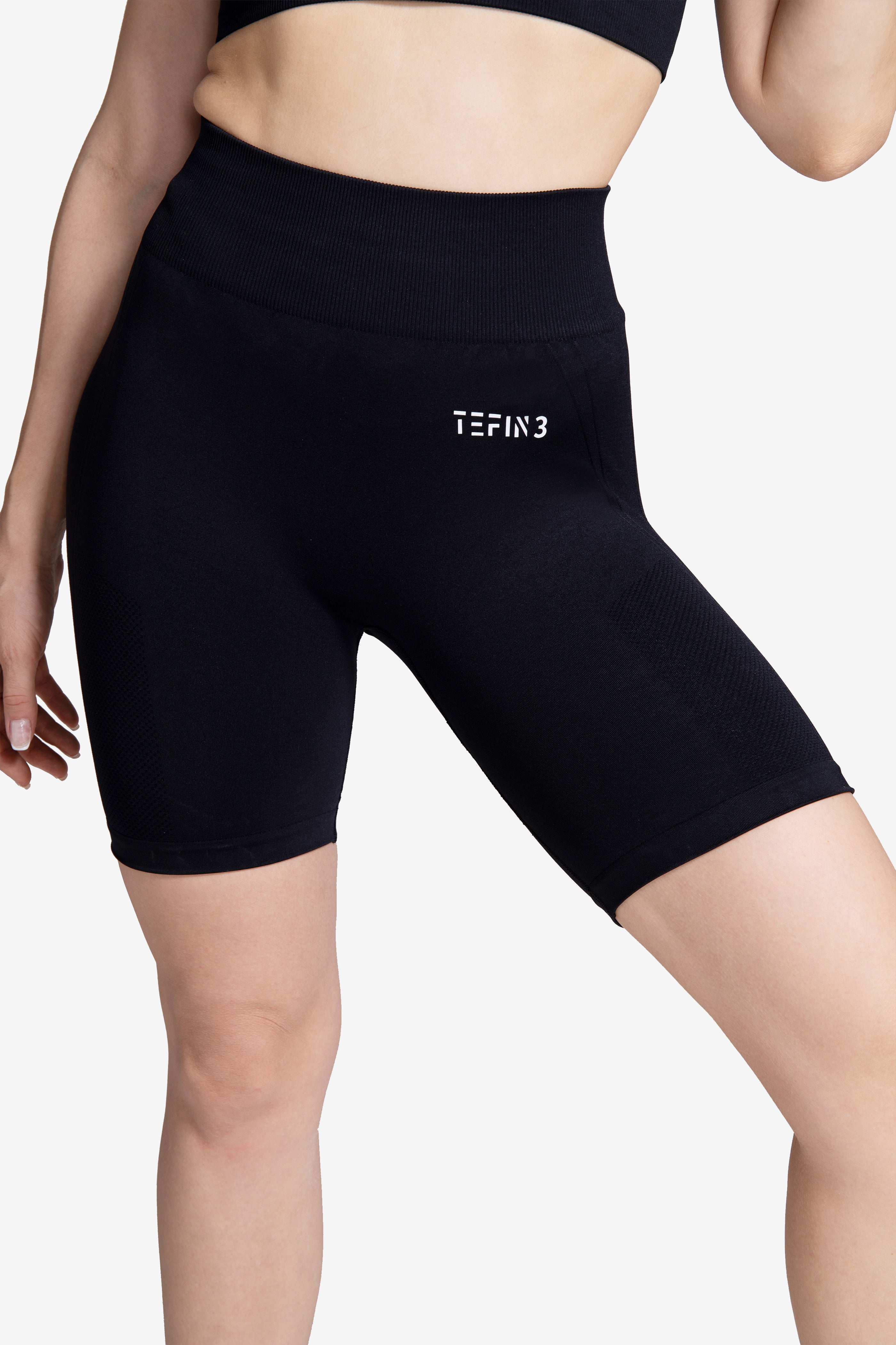 Black TEFIN3 Seamless Workout Comfy Shorts Women