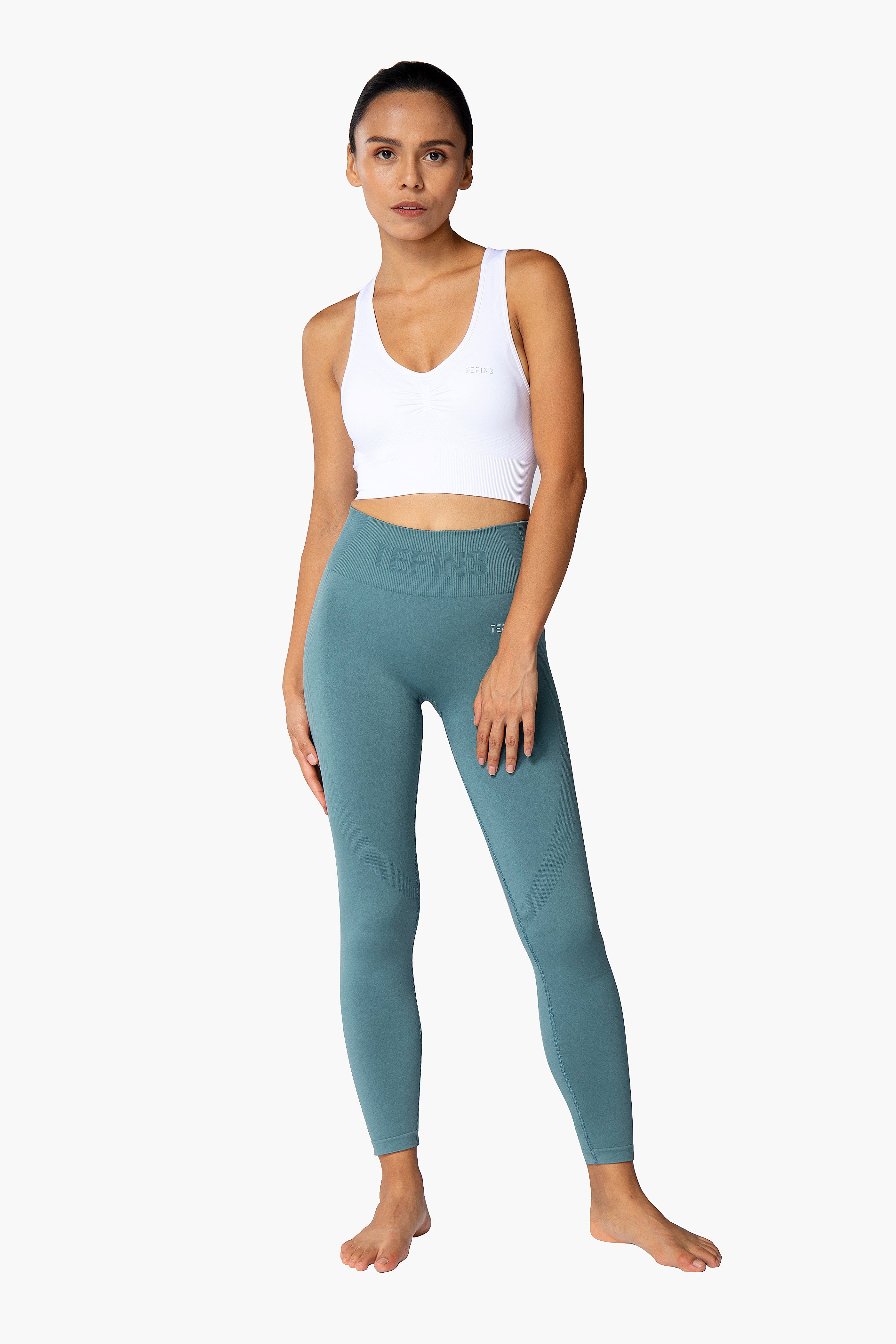 TEFIN3 Comfy Seamless Women Leggings & Yoga Pants Green